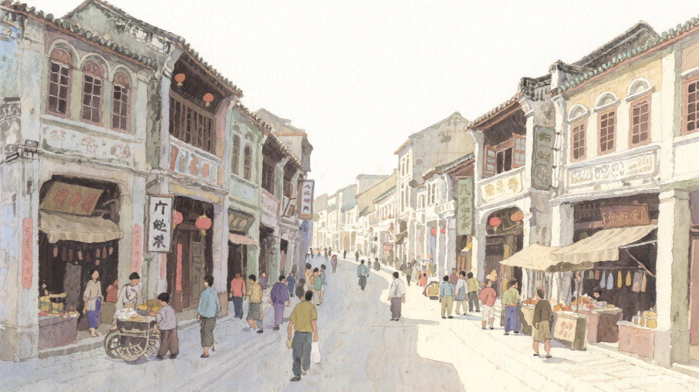 清末广州西关街景