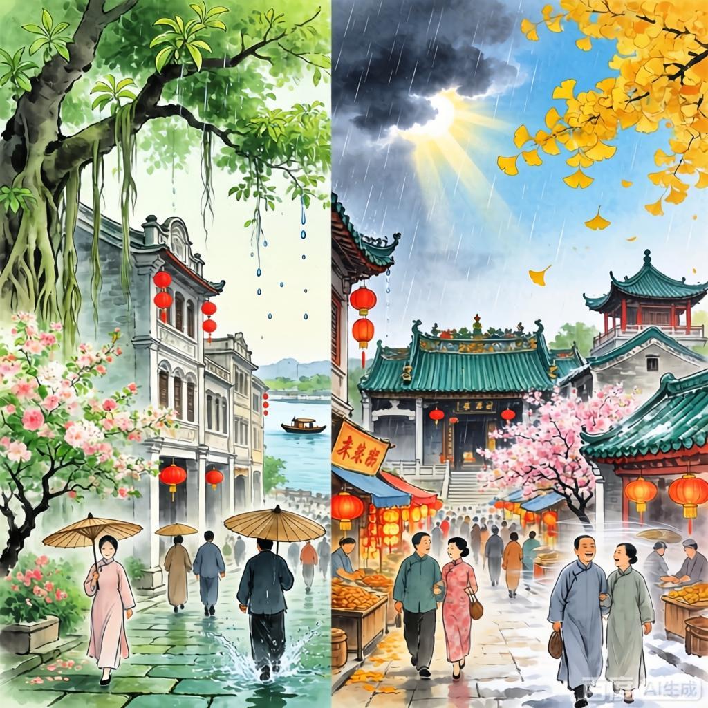 岭南气候特征示意图